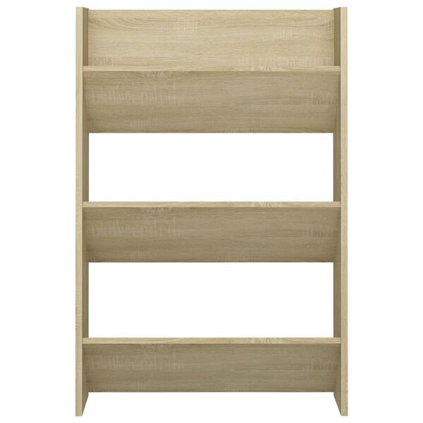 vidaXL Wall Shoe Cabinet Sonoma Oak 23.6"x7.1"x35.4" Engineered Wood