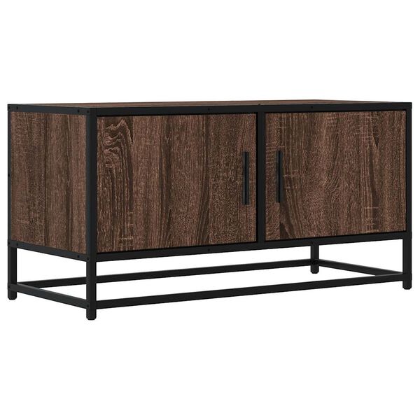 vidaXL TV Cabinet Brown Oak Engineered wood, Metal 31.5x13.6x15.7 in
