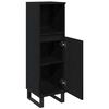 vidaXL Bathroom Cabinet with Shelf Black Oak 11.81 x 11.81 x 39.37 in