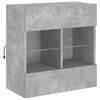 vidaXL TV Wall Cabinet Concrete Grey Engineered Wood and Glass Medium