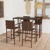 vidaXL Garden Bar Set Brown PE rattan Medium Garden Bar Set