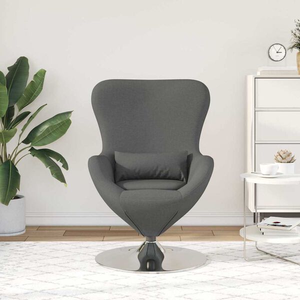 vidaXL Egg Chair Dark Grey 24.80 x 28.74 x 35.43 in Fabric