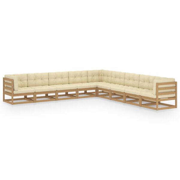 vidaXL Garden Lounge Set Honey brown - sofa, Cream - cushions
