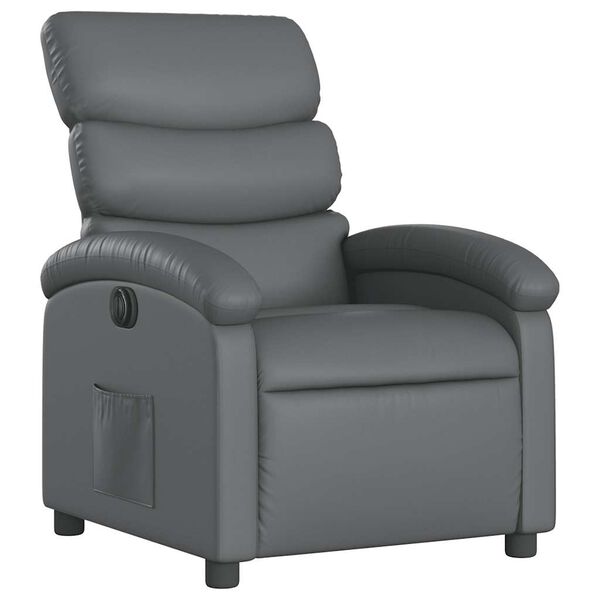 vidaXL Electric Recliner Chair Gray Faux leather, Metal, Plywood Standard