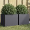 vidaXL Planter Set of 2 Anthracite Cold-rolled steel Medium