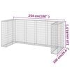 vidaXL Gabion Wall for Garbage Bins Galvanized Steel 100"x39.4"x43.3"