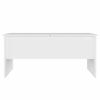vidaXL Coffee Table White Engineered Wood Medium Height-Adjustable