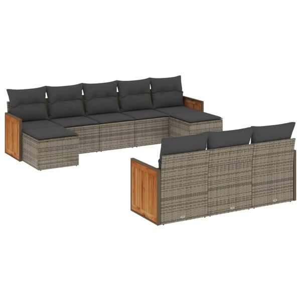 vidaXL Garden Sofa Set Grey