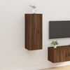 vidaXL Wall Mounted TV Cabinet Brown Oak Engineered Wood 15.7x13.6x39.4 in