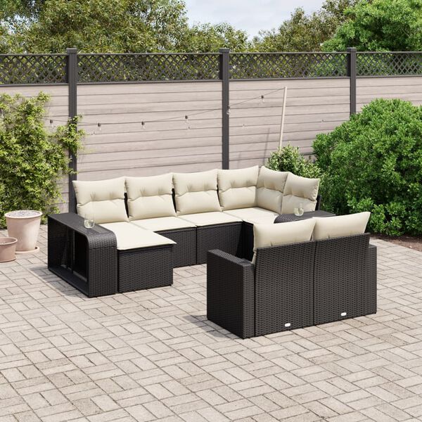 vidaXL Garden Sofa Set Black
