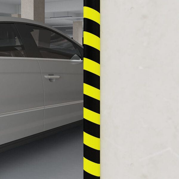 vidaXL Corner Protector Yellow&Black 1.6x1.2x39.4" PU