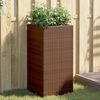 vidaXL Garden Planter Set of 2 Brown Powder-coated steel, PE rattan