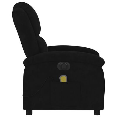 Side profile view of a black recliner chair