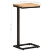 vidaXL Side Table Set of 2 Natural wood and black Solid Acacia wood