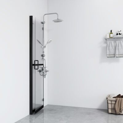 vidaXL Foldable Walk-in Shower Wall Transparent ESG Glass 47.2"x74.8"
