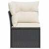 vidaXL Garden Sofa Black, Cream White