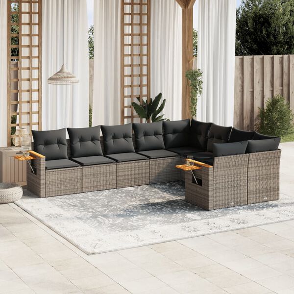 vidaXL Garden Sofa Set Grey