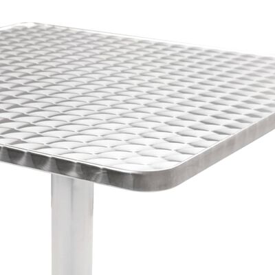 vidaXL Patio Table Silver 23.6"x23.6"x27.6" Aluminum