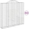 vidaXL Gabion Basket Set of 13 Silver Galvanized Iron Large