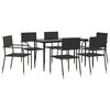 vidaXL Garden Dining Set Black Poly Rattan, Steel, Tempered Glass Large