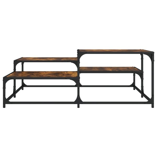vidaXL Coffee Table Smoked Oak Engineered Wood and Metal Medium