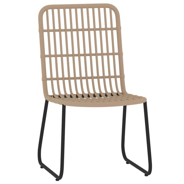 vidaXL Dining Set Black PE rattan, powder-coated steel 7 Piece Set