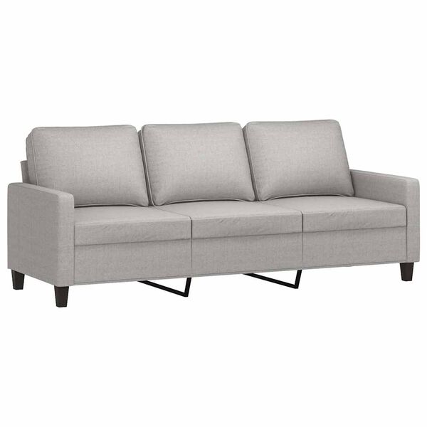 vidaXL 3-Seater sofa with footstool Light Gray 70.9" Fabric