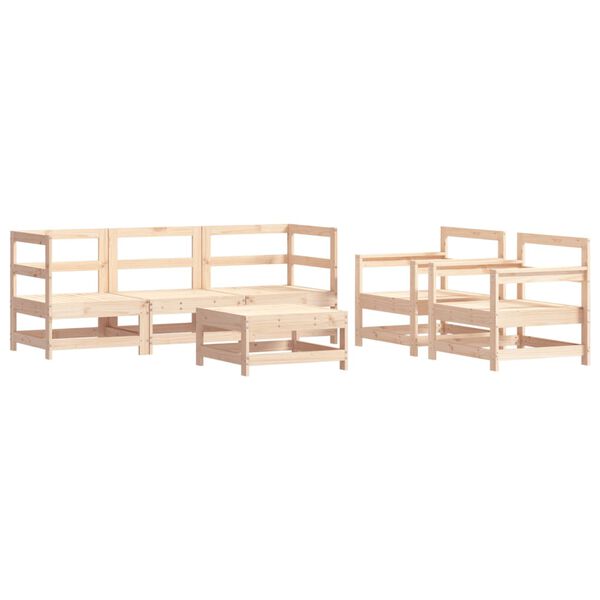 vidaXL Garden Lounge Set Beige and wooden tones
