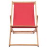 vidaXL Beach Chair Red Solid Eucalyptus wood, Polyester Medium Foldable