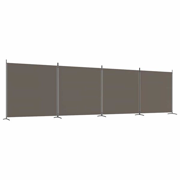 vidaXL 4-Panel Room Divider Anthracite 274.8"x70.9" Fabric