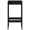 vidaXL Bar Stool Set of 2 Black Solid Pine Wood Standard Footrest