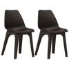 vidaXL Patio Chairs 2 pcs Brown Plastic