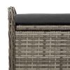 vidaXL Storage Bench Grey PE rattan, powder-coated steel, polyester