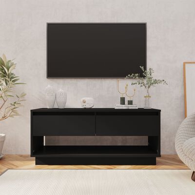 vidaXL TV Stand Black 40.2"x16.1"x17.3" Engineered Wood