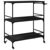 vidaXL Kitchen Trolley Black 39.6"x19.7"x41.3" Engineered Wood