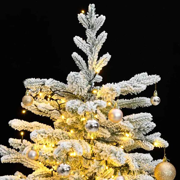 vidaXL Artificial Hinged Christmas Tree 150 LEDs & Ball Set 59.1"