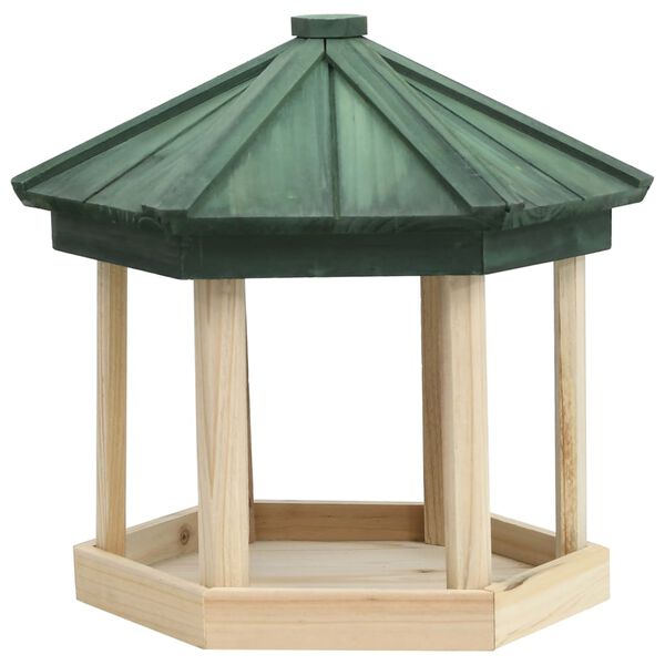 vidaXL Bird Feeder Natural Wood Solid firwood 13 x 11.8 in Durable