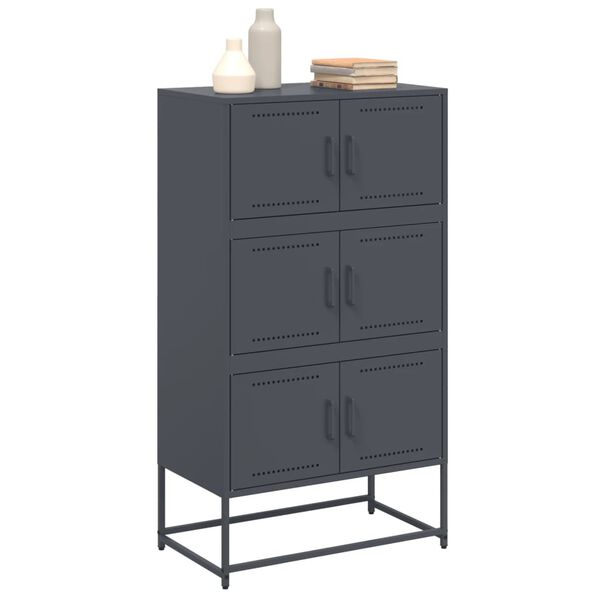 vidaXL Sideboard Anthracite Steel Medium Sideboard Rectangular
