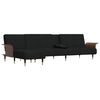 vidaXL L-shaped Sofa Bed Black Velvet Large Adjustable Armrests