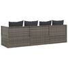 vidaXL Outdoor Lounge Bed Grey Poly rattan, powder-coated steel, fabric