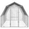 vidaXL Chicken Run Silver Galvanized steel Large Chicken Run