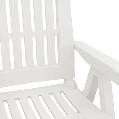 vidaXL Patio Reclining Chairs 2 pcs White PP