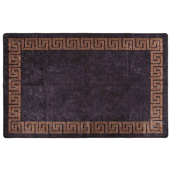 vidaXL Rug Black and Gold 100% Polyester 63.0 x 90.6 in Rug