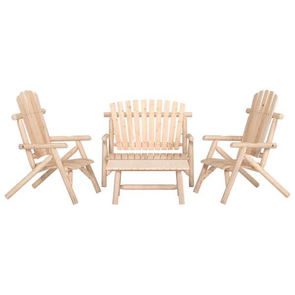vidaXL Garden Lounge Set Natural wood Untreated solid spruce wood Standard
