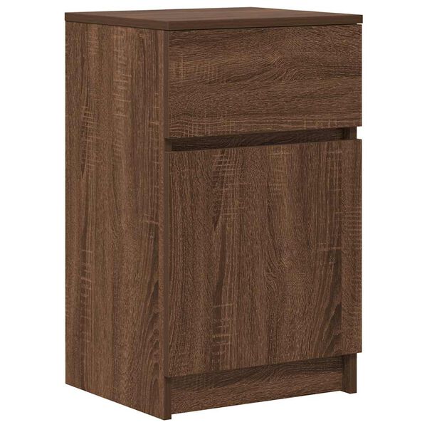 vidaXL Bedside Cabinet Brown Oak Engineered Wood Medium Bedside Cabinet