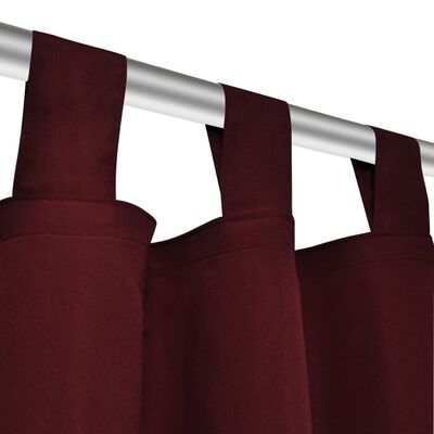 2 pcs Bordeaux Micro-Satin Curtains with Loops 55" x 96"