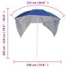vidaXL Beach Parasol with Side Walls Blue 84.6 "