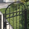 vidaXL Fence Gate with Arched Top Steel 35"x78.7" Black