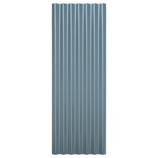 vidaXL Roof Panels 12 pcs Galvanized Steel Gray 39.4"x14.2"