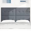 vidaXL Headboard with LED Strip Lights Adjustable Gray 28.3" Velvet